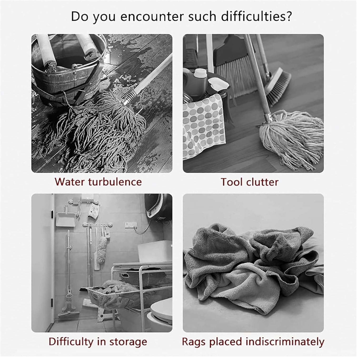 Broom mop Holder Cleaning Supplies Organizer,Commercial Stainless Stee