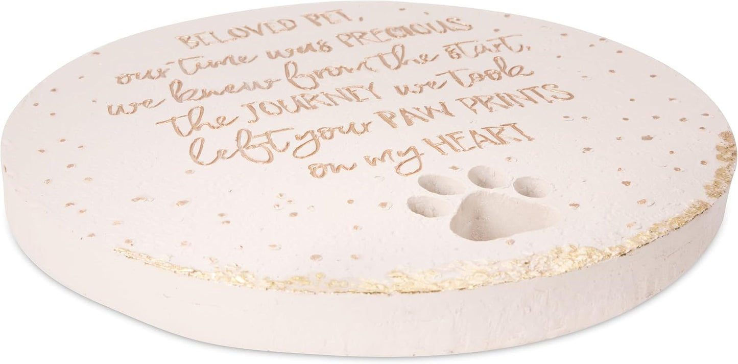 Pavilion Gift Company 22214 Beloved Pet-10 Inch Round Weather Proof 10" Garden Stone, Beige