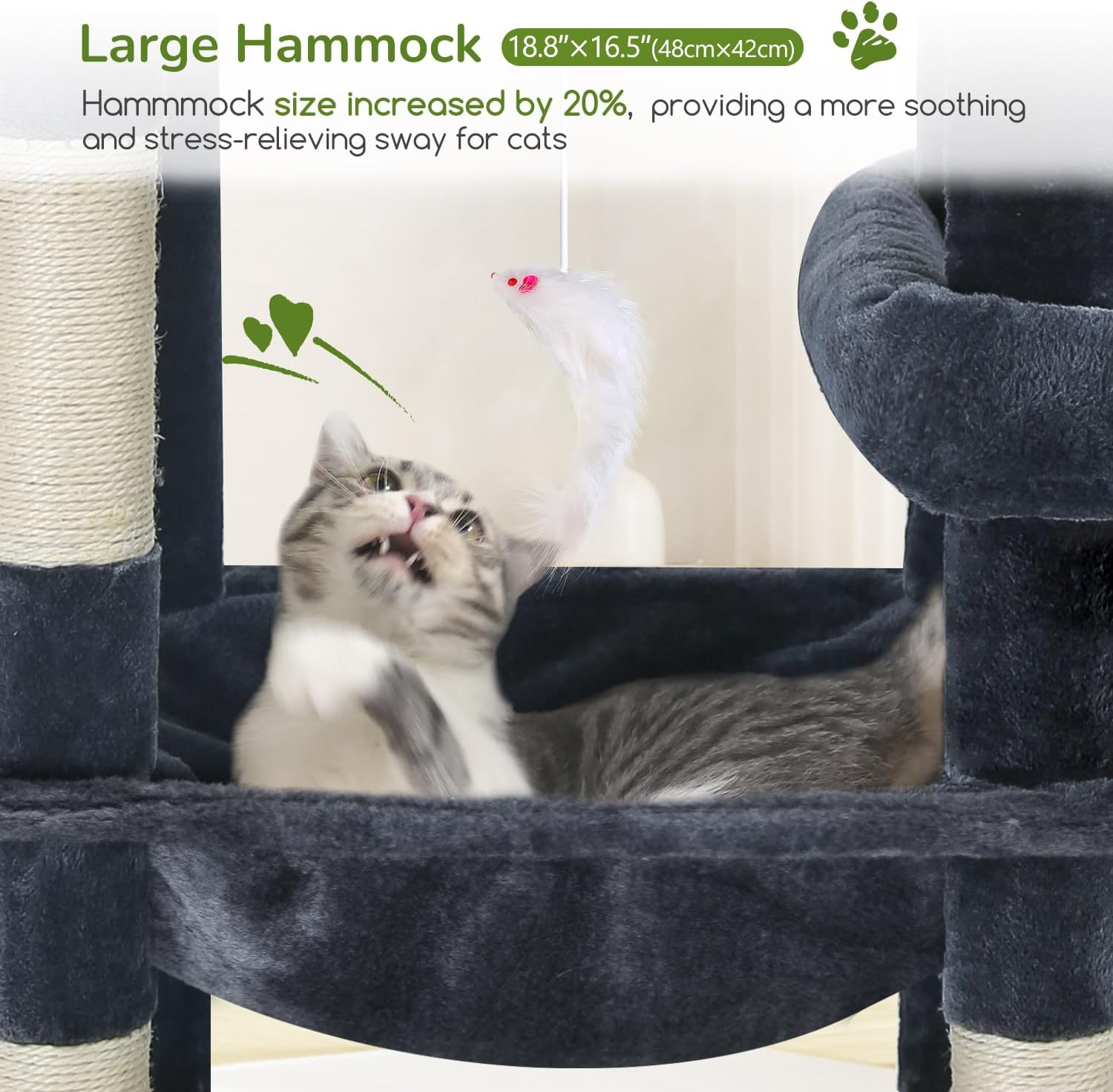 Globlazer Extra Large Platform Cat Tree, 65in Sturdy Cat Scratching Tr