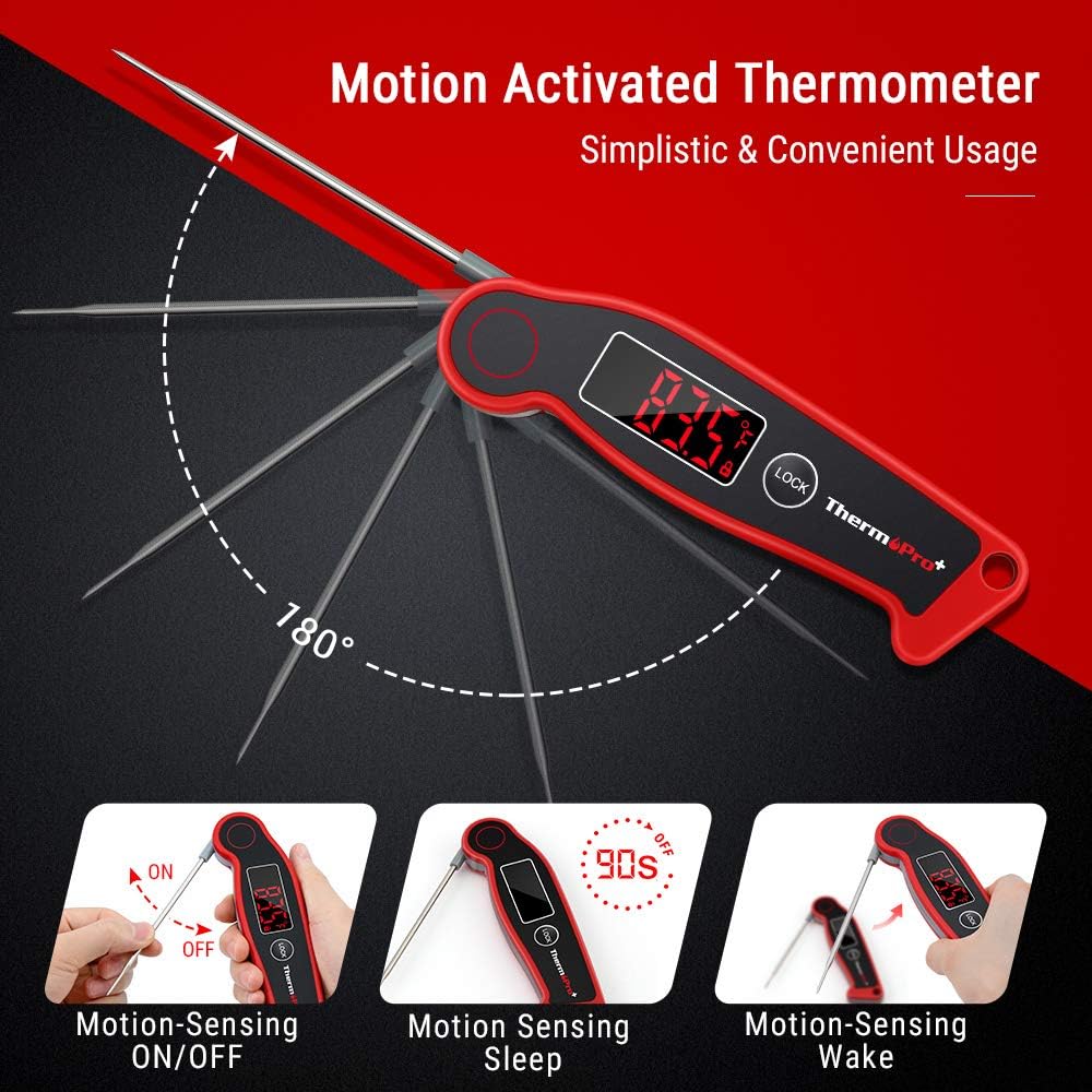 ThermoPro TP19 Waterproof Digital Meat Thermometer for Grilling with Ambidextrous Backlit & Thermocouple Instant Read Kitchen Cooking Food Thermometer for Candy Water Oil BBQ Smoker Fathers Day Gift