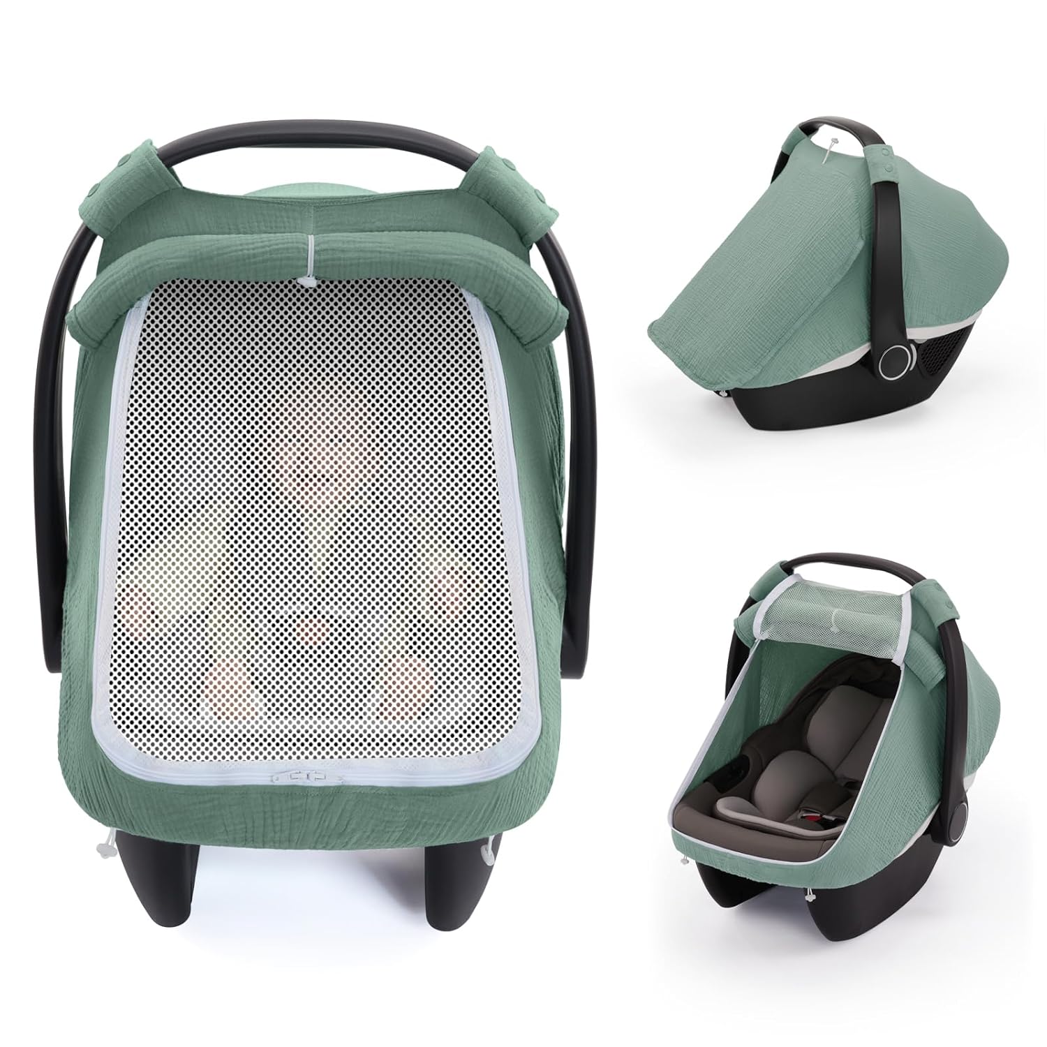 Blissful Diary Baby Car Seat Cover, Extra Large Mesh Window, Breathabl