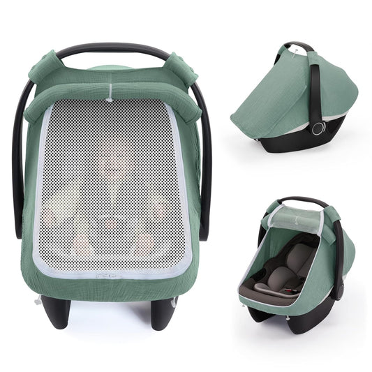 Blissful Diary Baby Car Seat Cover, Extra Large Mesh Window, Breathabl