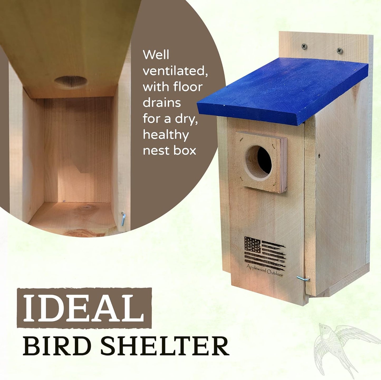 Made in USA,Premium Rustic Cedar Bird Houses,Durable Bird Houses for O