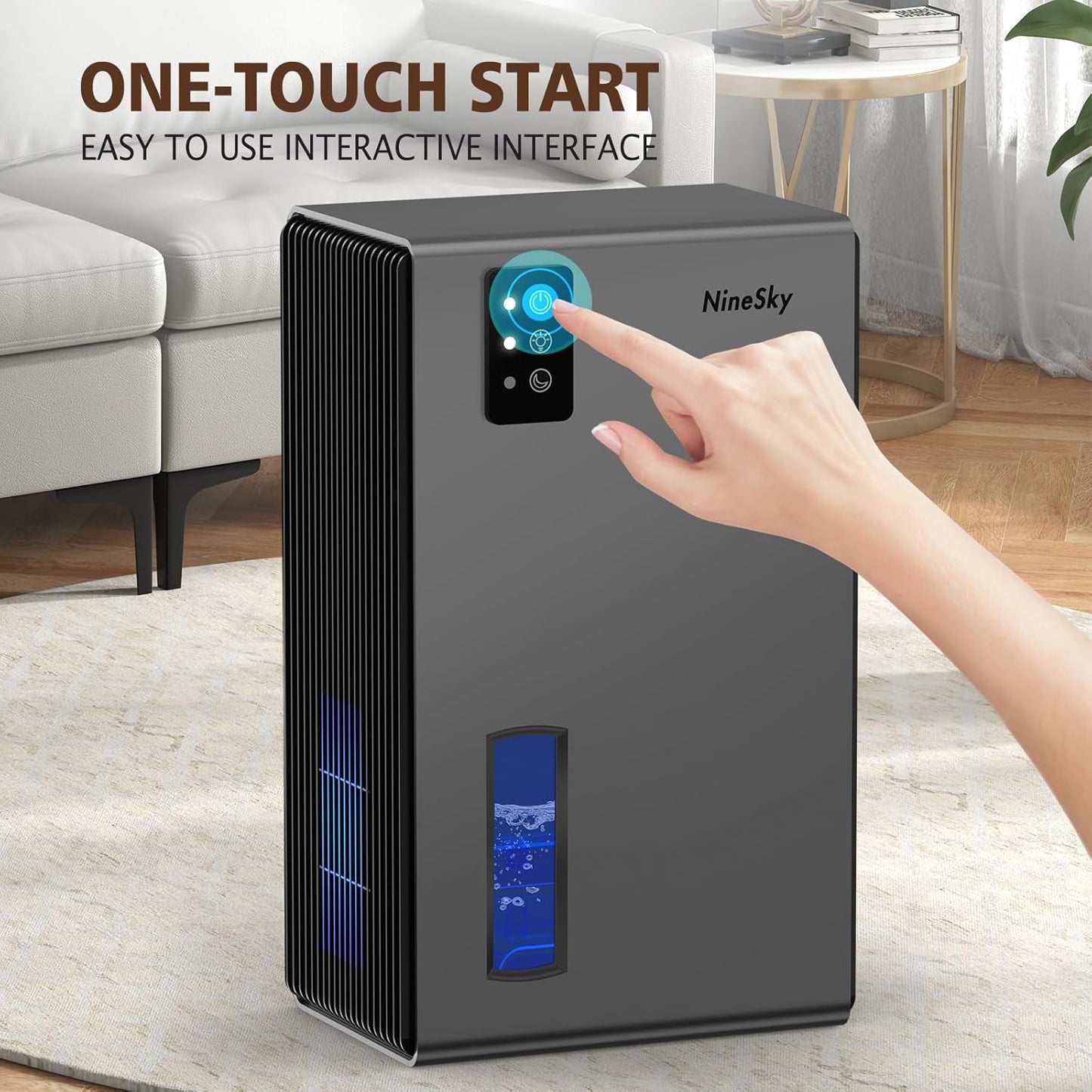 NineSky 가정용 제습기, 2.8L(92온스) 물탱크, (1000제곱피트) 제습기, 욕실 침실 지하실용, 자동 꺼짐 기능,