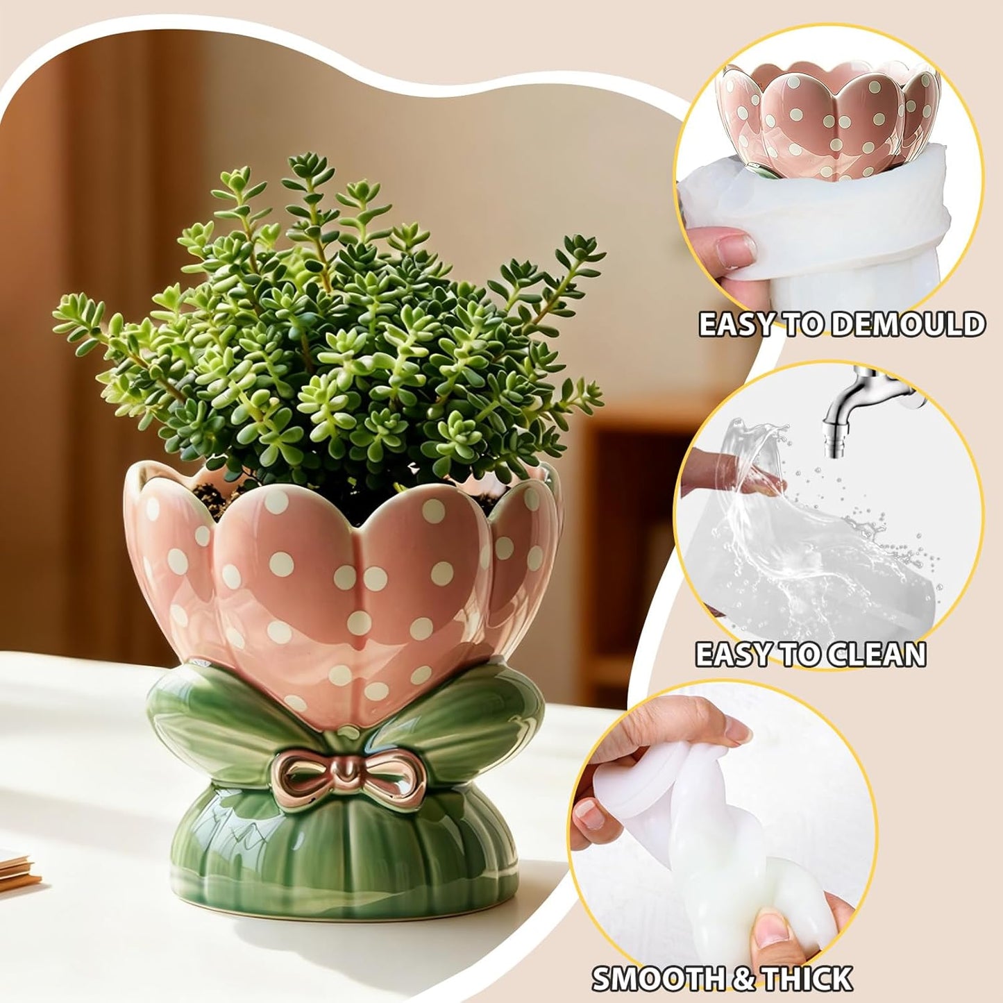 Flower Bouquet Planter Resin Molds, Floral Pen Container Makeup Organizer Candle Jar Silicone Molds, Epoxy Resin Casting Mold for Handmade & DIY Crafts, Perfect for Birthday Women Gift Home Decor