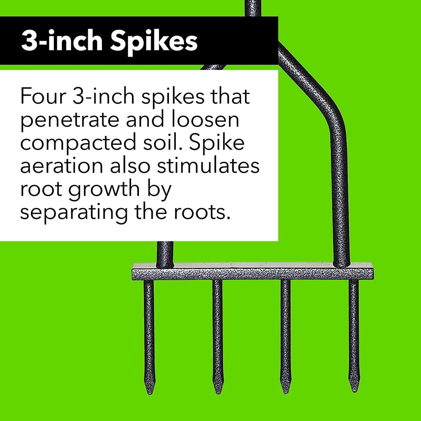 Yard Butler Spike Grass Aerator, IM-7C - Lawn Care Tool for Aerating - Long-Handled - Power-Coated Steel Construction - Comfortable Cushioned Handles Garden Tool - Easy to Use