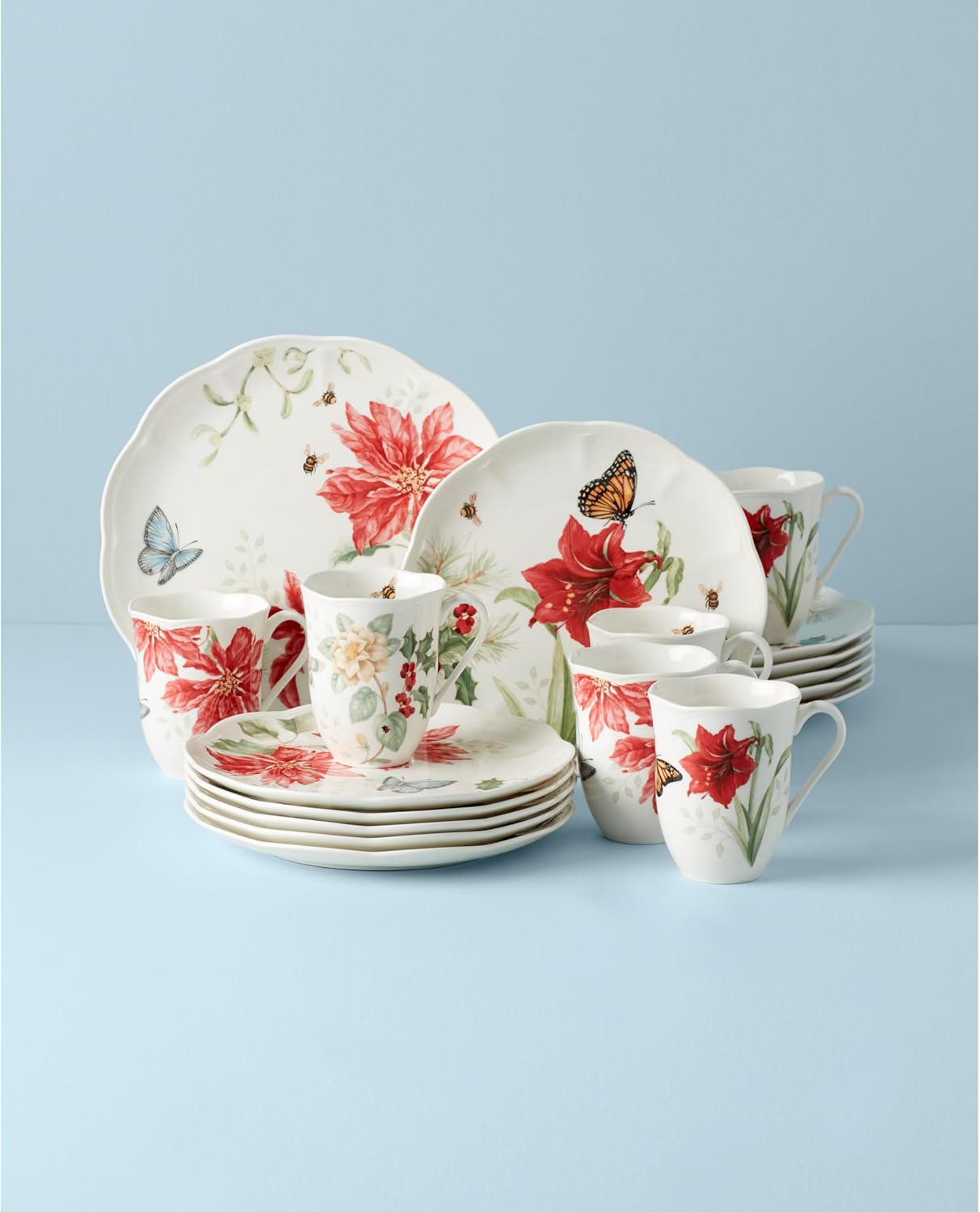 Lenox Dinnerware Set, Butterfly Meadow Holiday 18-Piece Set, Service F