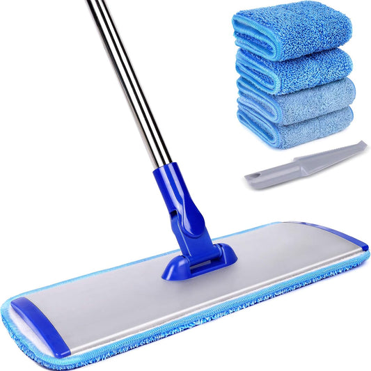 18" Professional Microfiber Mop Floor Cleaning System, Flat Mop with S