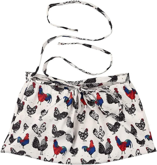 Garden Harvesting Apron - Fruit Picking Apron Bag for Gardeners, Hands Free Foraging Bag for Gathering Vegetables, Fruit, Berry, Eggs. White
