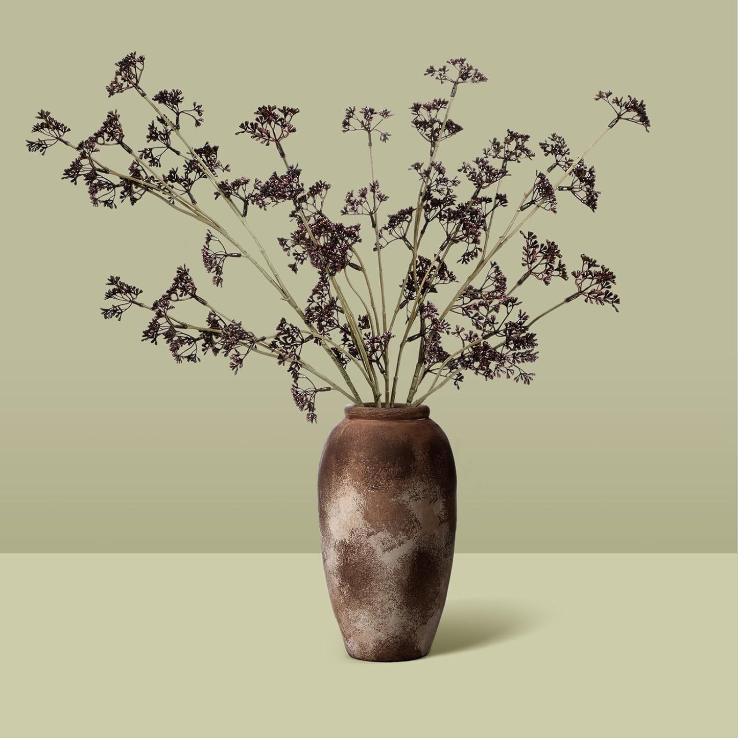 6 Pcs Dusty Plum Berry Stems Spring Faux Eucalyptus Seed Artificial Branches Faux Sedum Berry Spray Picks for Home Mantel Vase Farmhouse Garden Wedding DIY Decorations(Plum)