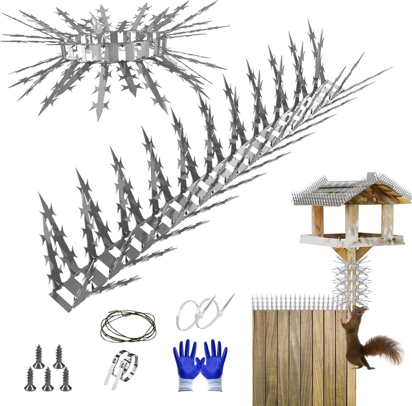 Bird Spikes Squirrel Proof Baffle for Bird Feeders, Avoid Climb Spikes
