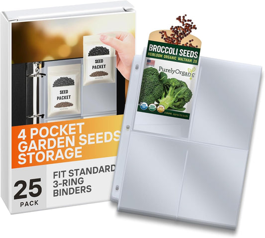 Performore 200 Pockets Seed Storage Organizer Sleeves (3.5" x 5.25") –