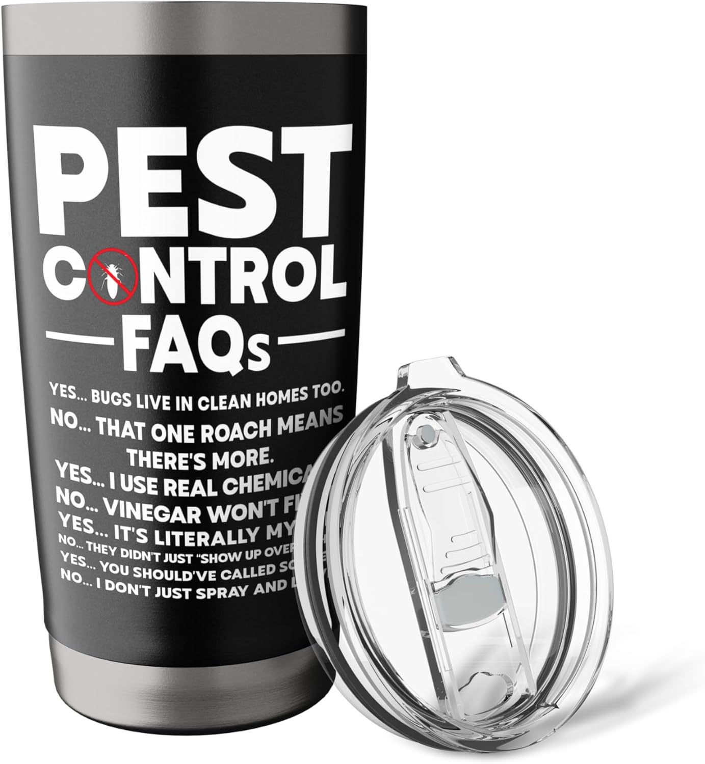 Pest Control FAQs funny Exterminator Stainless Steel Insulated Tumbler