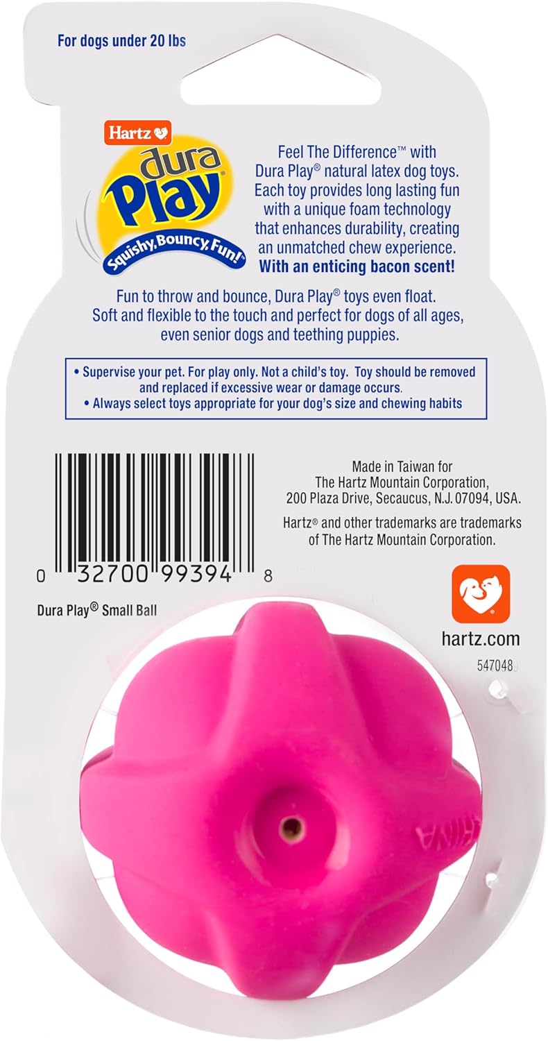 Hartz DuraPlay Bacon Scented Dog Toys, Small (Assorted Color)