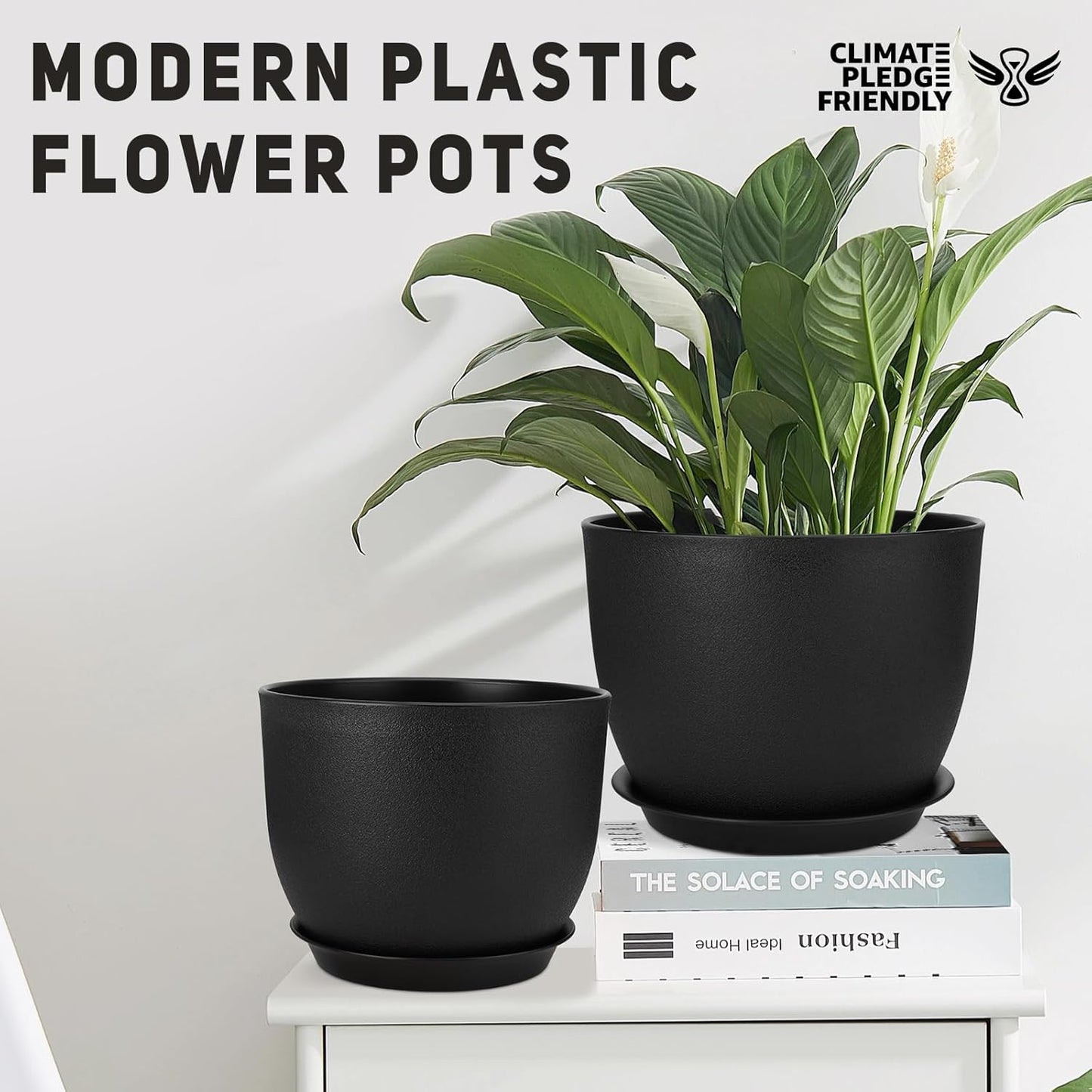 Plant Pots 12/10/9 inch Set of 3, Flower Pots with Multi Mesh Drainage