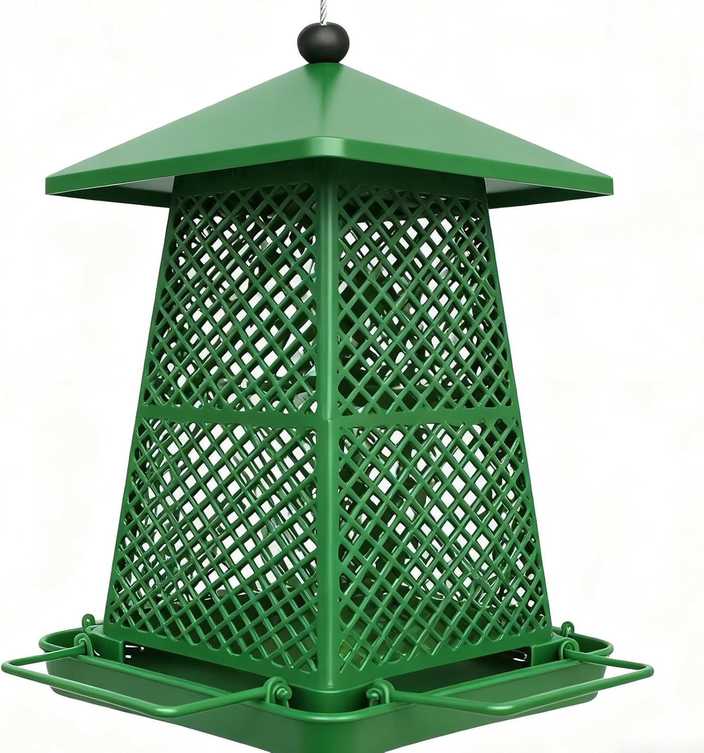 Squirrel-Proof Large Capacity Bird Feeder, 24x13.5cm Outdoor Decorative Feeder with 11x13.5cm Folded Size for Hummingbirds, Chickadees, Garden