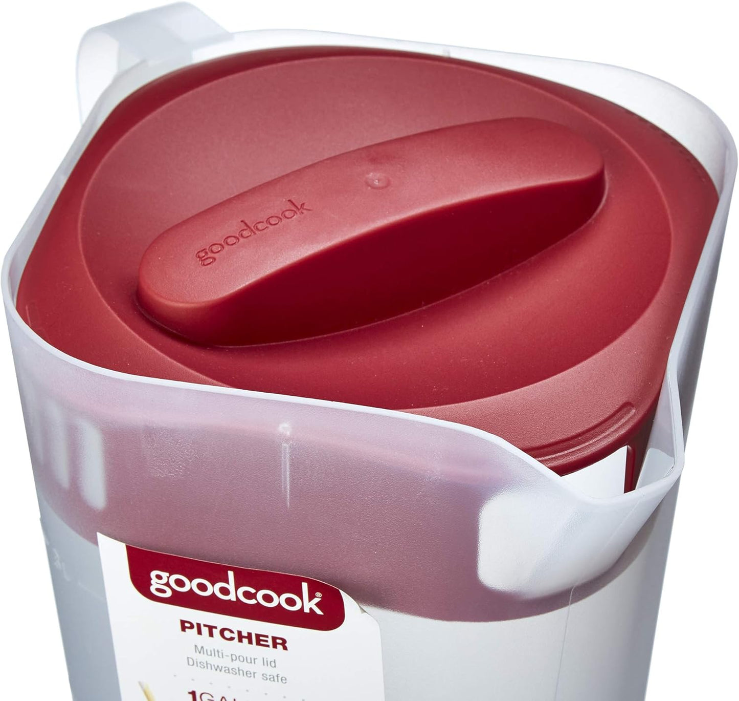 GoodCook 1 Gallon Pitcher with 4 Way Lid, Made Without BPA, Clear