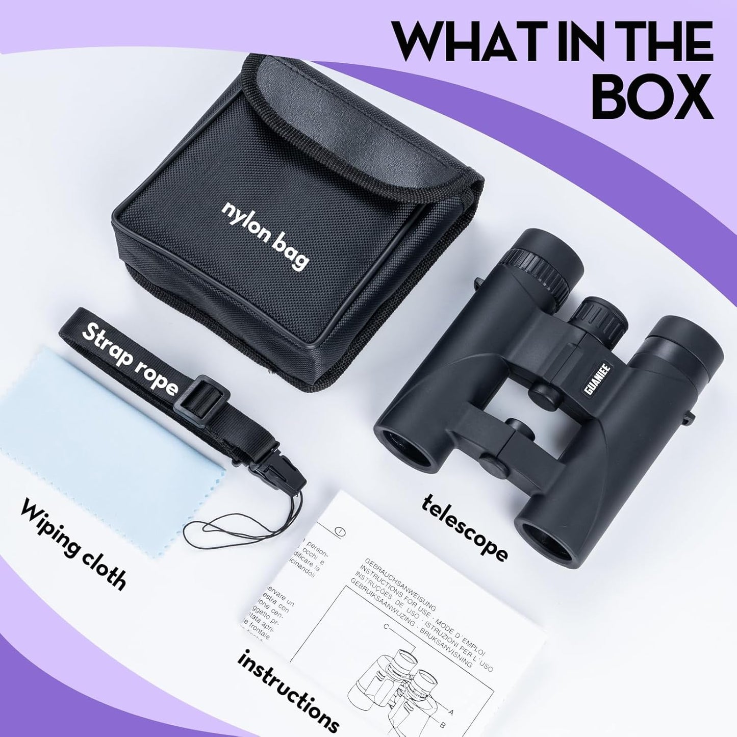 10x25 Binoculars for Kids Mini Pocket Compact Binoculars Waterproof Small Binocular for Bird Watching Travel Stargazing Outdoor Sports Purple