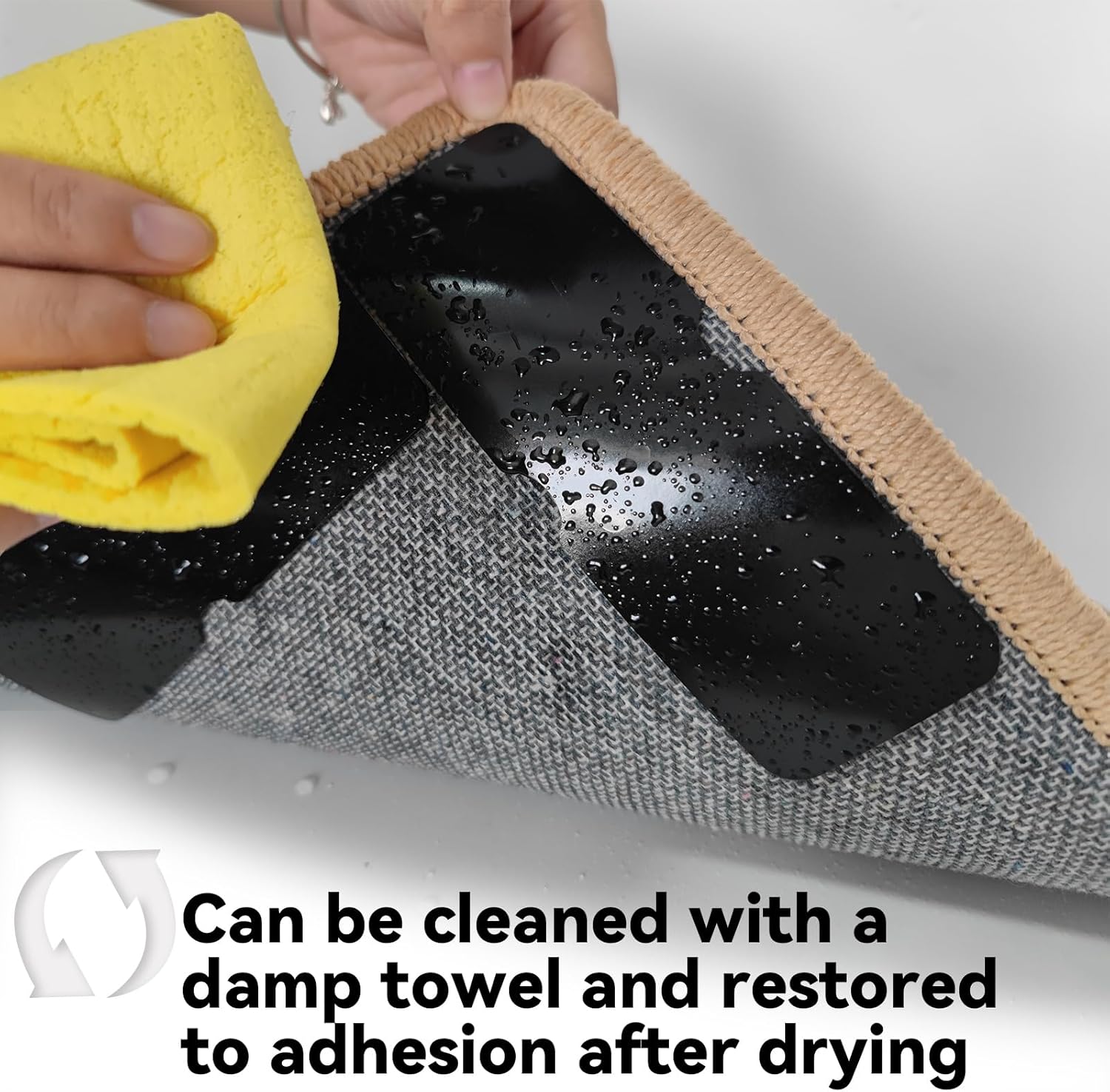 Rug Carpet Non Slip Grippers, Reusable Rug Tape Stickers Pads for Hard