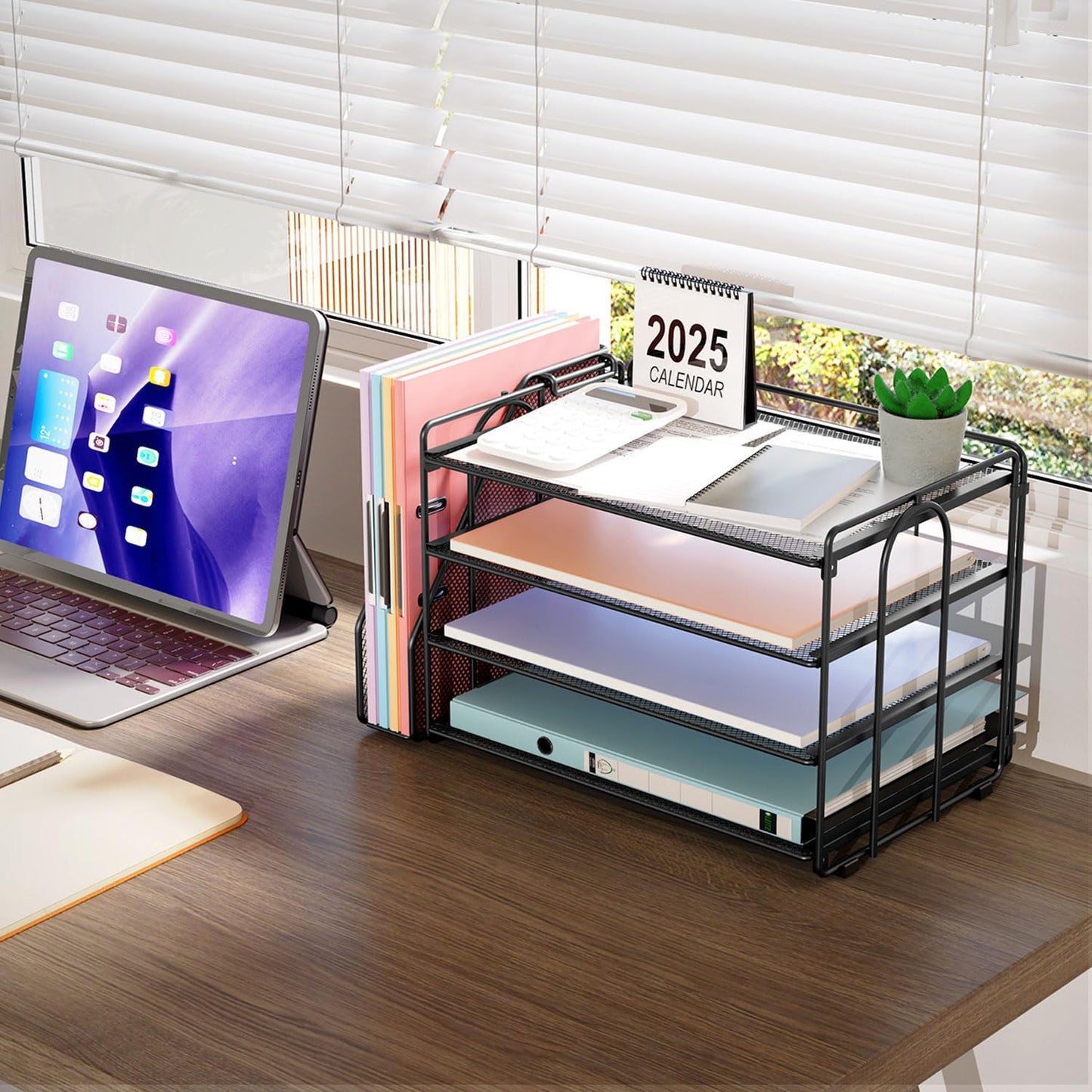 gianotter 4-Tier Paper Organizer With Magazine Holder, Desk Organizers