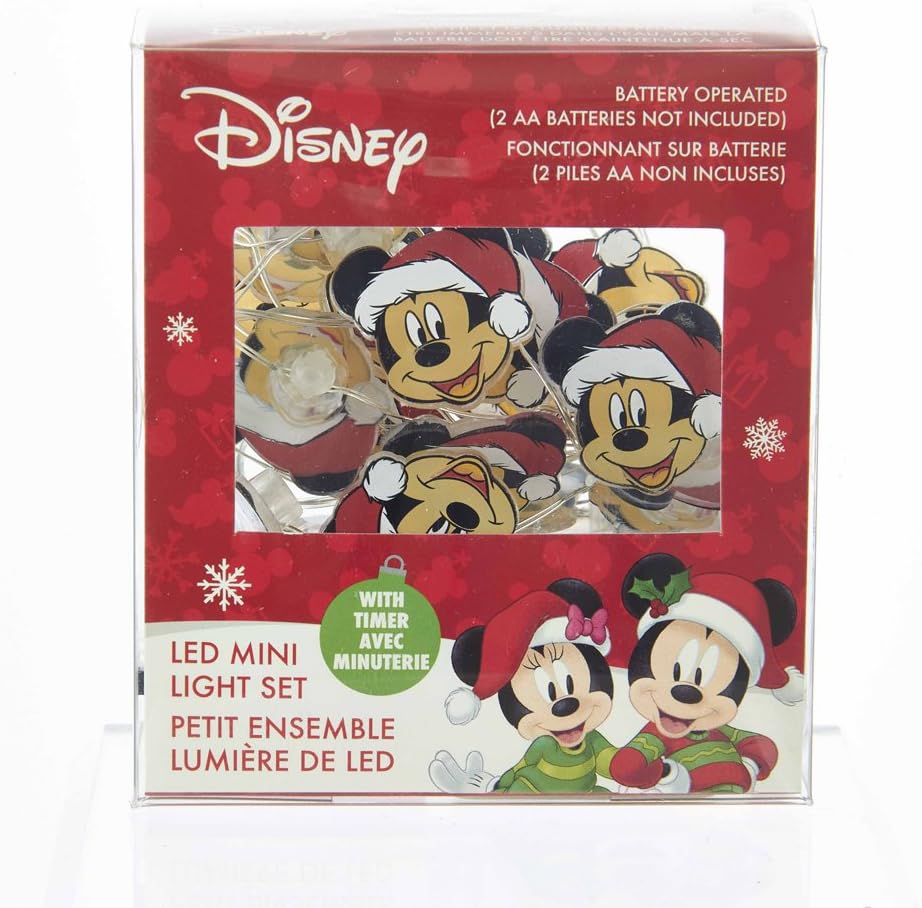 Kurt Adler Battery Operated 20L Mickey Mouse LED Fairy Light Set in PDQ