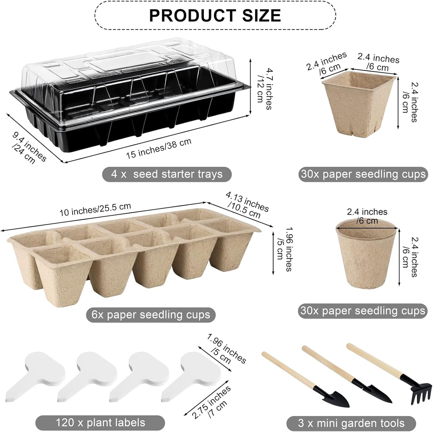 Aodaer 193 Pack Seed Starter Kit Including Seed Starter Tray Peat Pots