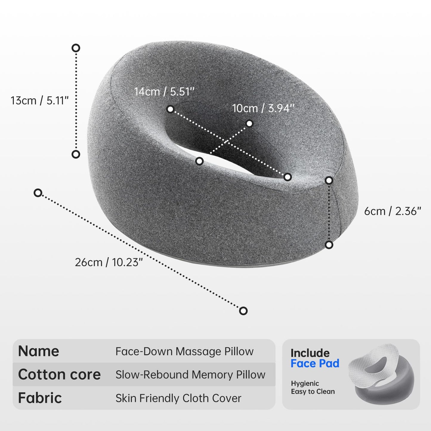 Face Down Pillows for Massage Table, Massage Headrest for Bed, Face Pi