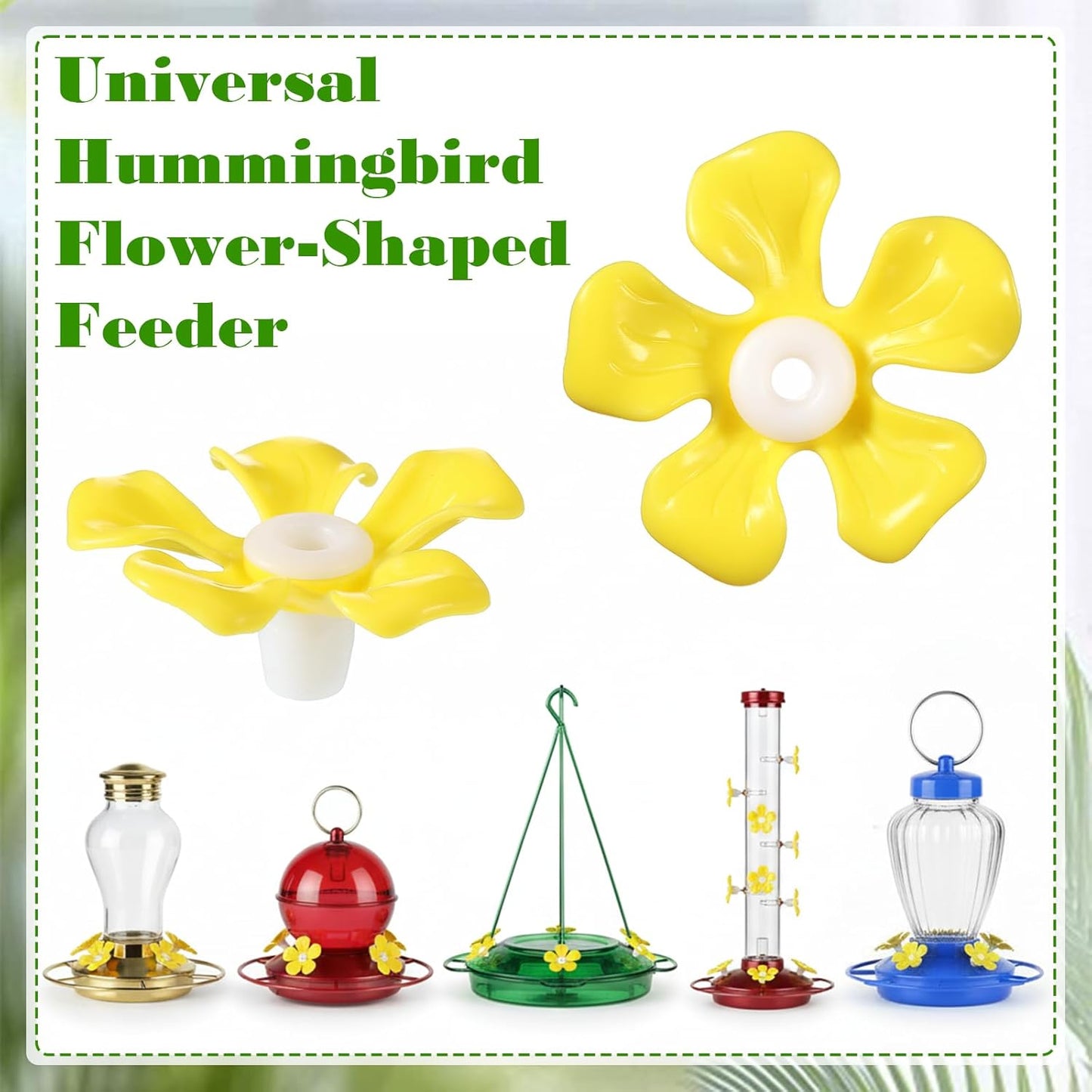 32 PCS Hummingbird Feeder Replacement Flowers, Bee Proof Plastic Blossoms with Cleaning Brushes Feeding Ports Bee Guards Accessories for Outdoor Feeders
