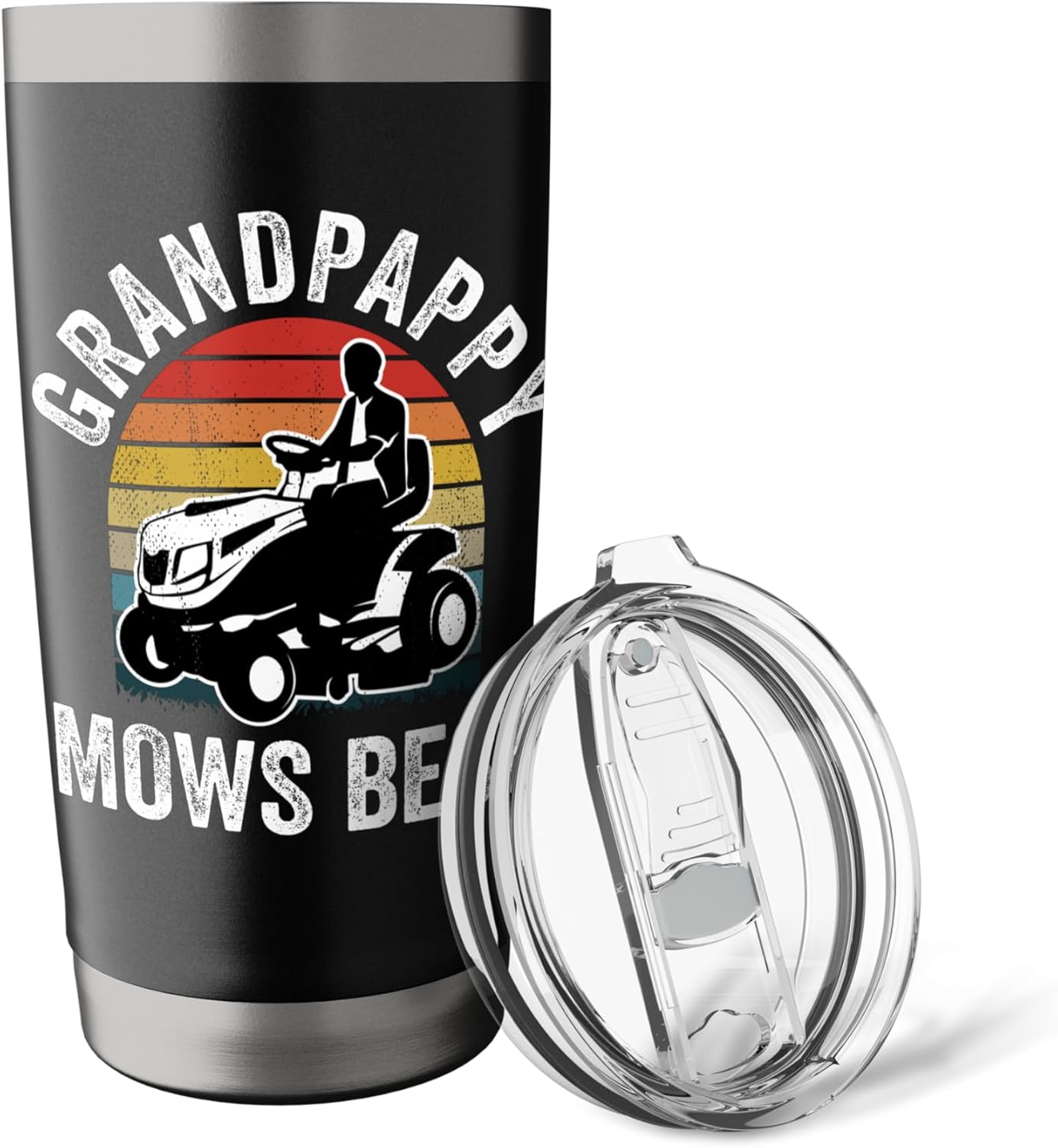 Grandpappy Mows Best Funny Gardener Lawn Care Father's Day Stainless Steel Insulated Tumbler