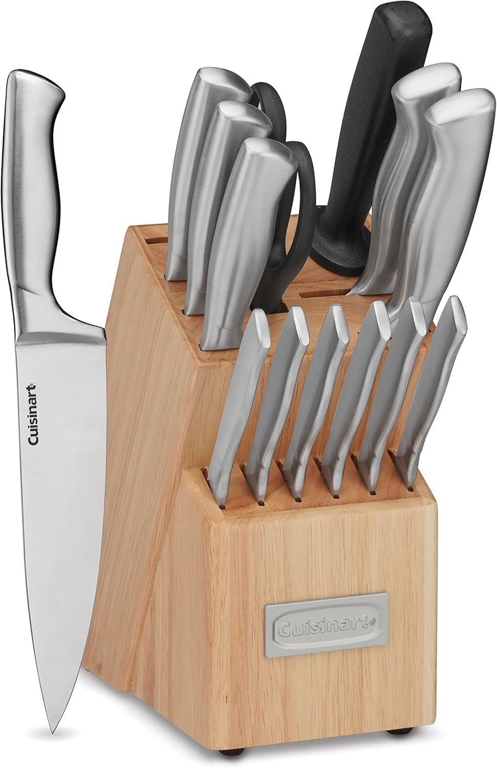 Cuisinart Block Knife Set 15pc Cutlery Knife Set with Steel Blades for