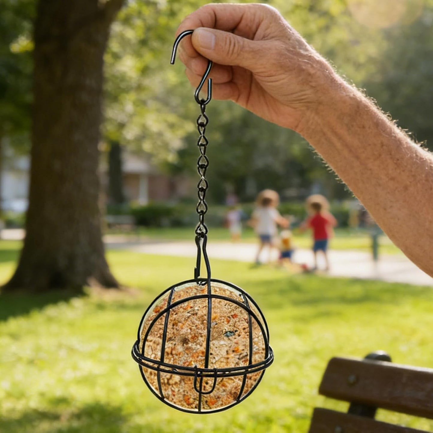 Bird Feeders for Outdoors | Metal Ball Shape Ornament,Wild Bird Feeder Stations with Chain,for Backyard Patio Lawn Window Balcony Deck