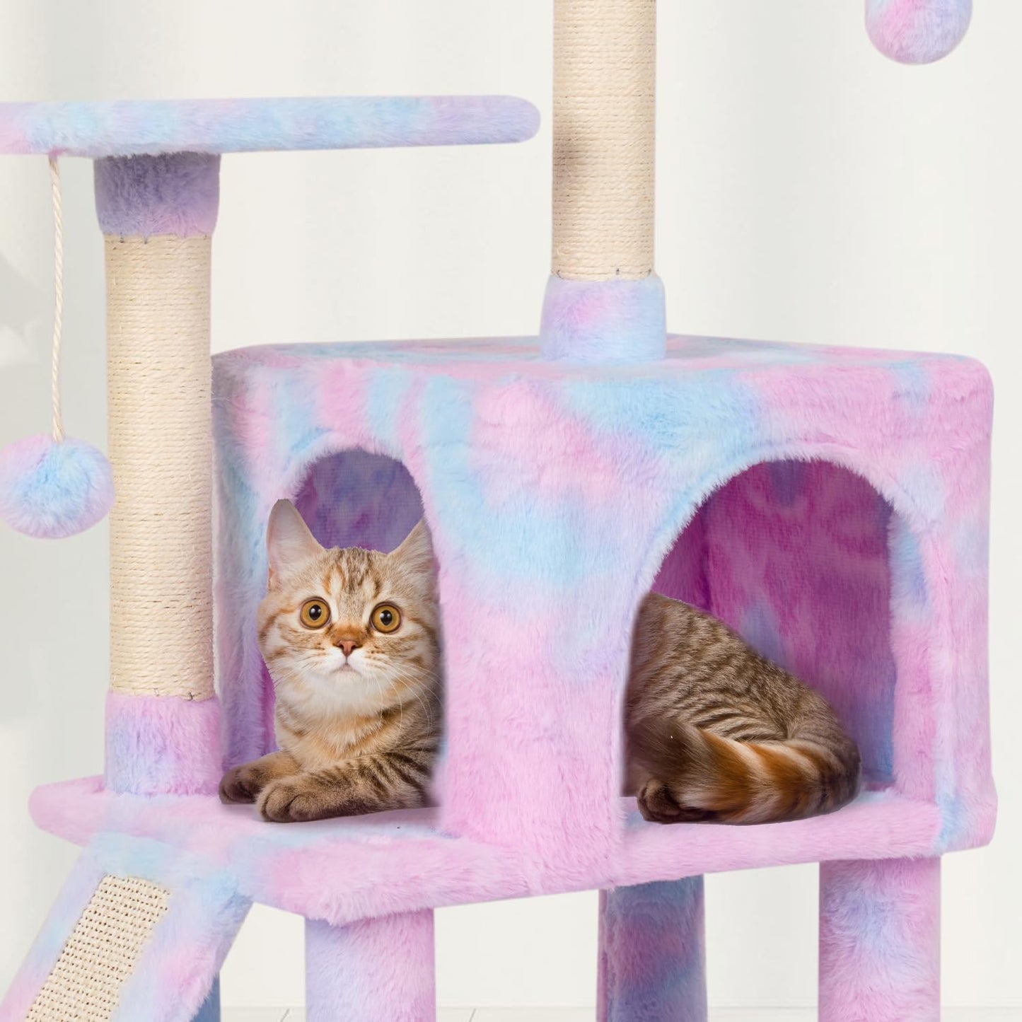 MIAO PAW Rainbow Cute Cat Tree for Indoor Cat Tower with Scratching Po