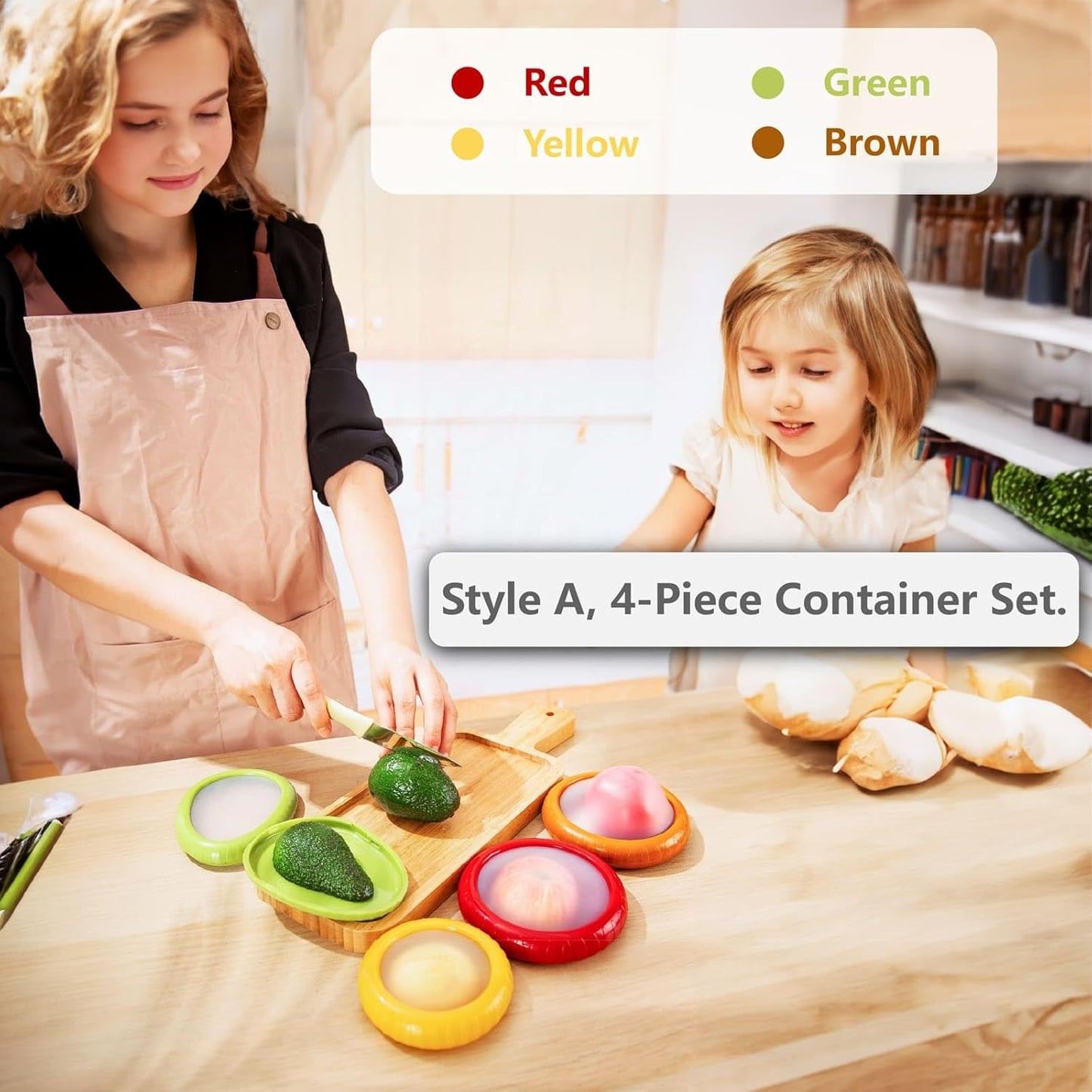 Avocado Saver and Tomato Holder - Set of 4 Reusable Storage Containers