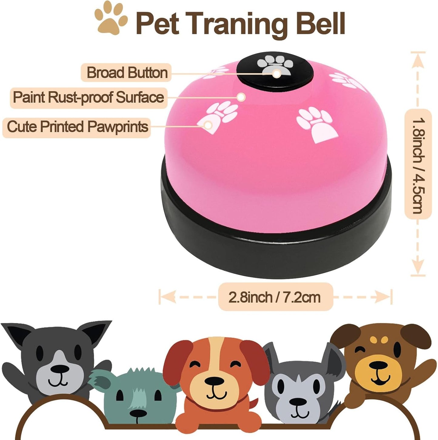 2 Pack Dog Door Bells Dog Doorbell to go Outside Puppy Train Bell for 