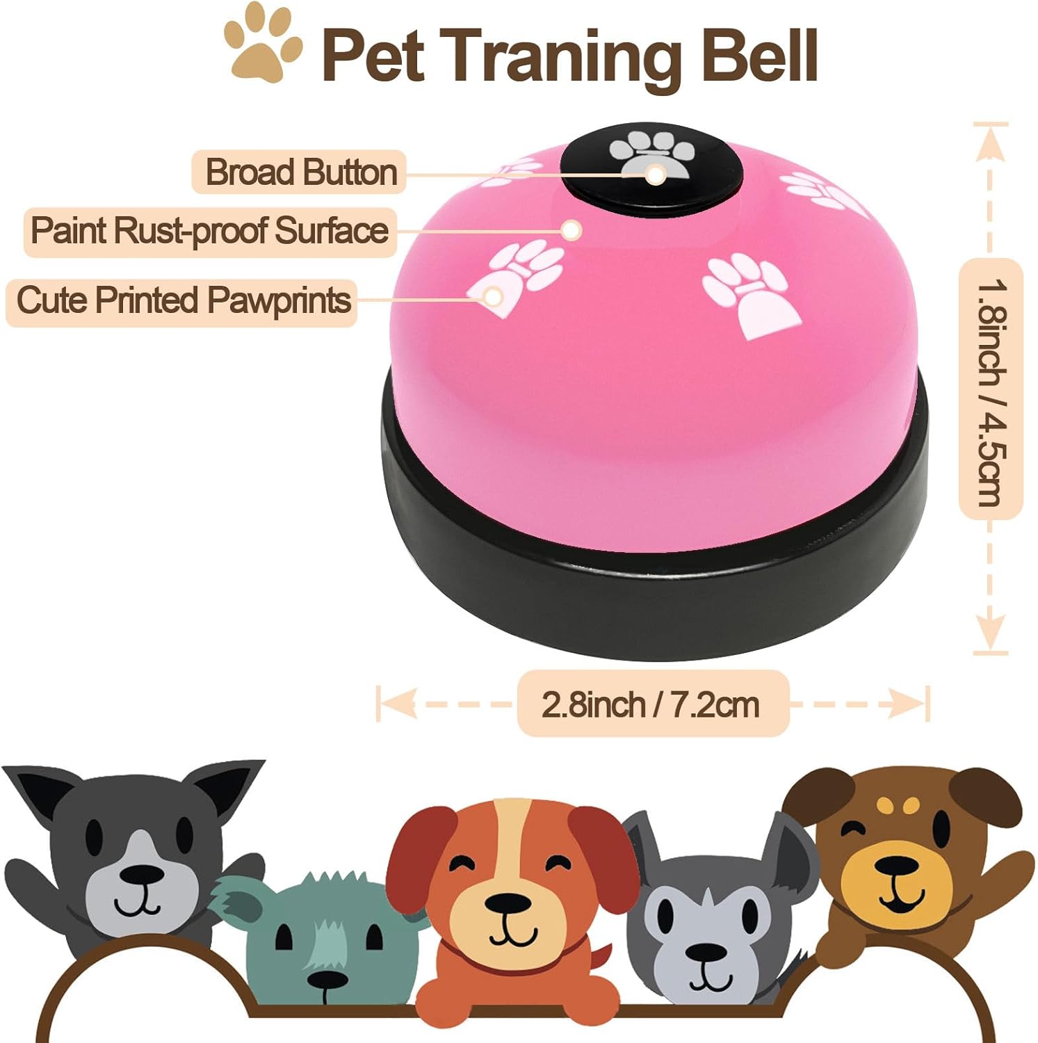 2 Pack Dog Door Bells Dog Doorbell to go Outside Puppy Train Bell for 