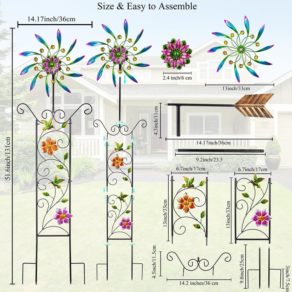 DREAMYSOUL Wind Spinner Outdoor, Wind Sculpture & Weathervane with Dec