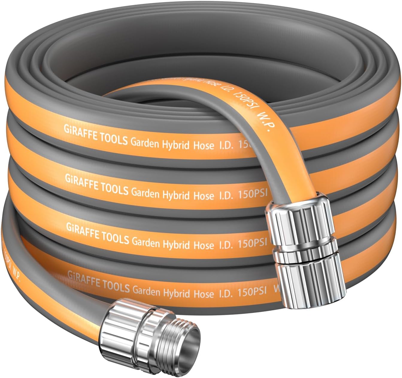 Giraffe Tools Garden Hose 50FT, 5/8" Lightweight Lay Flat Water Hose, 