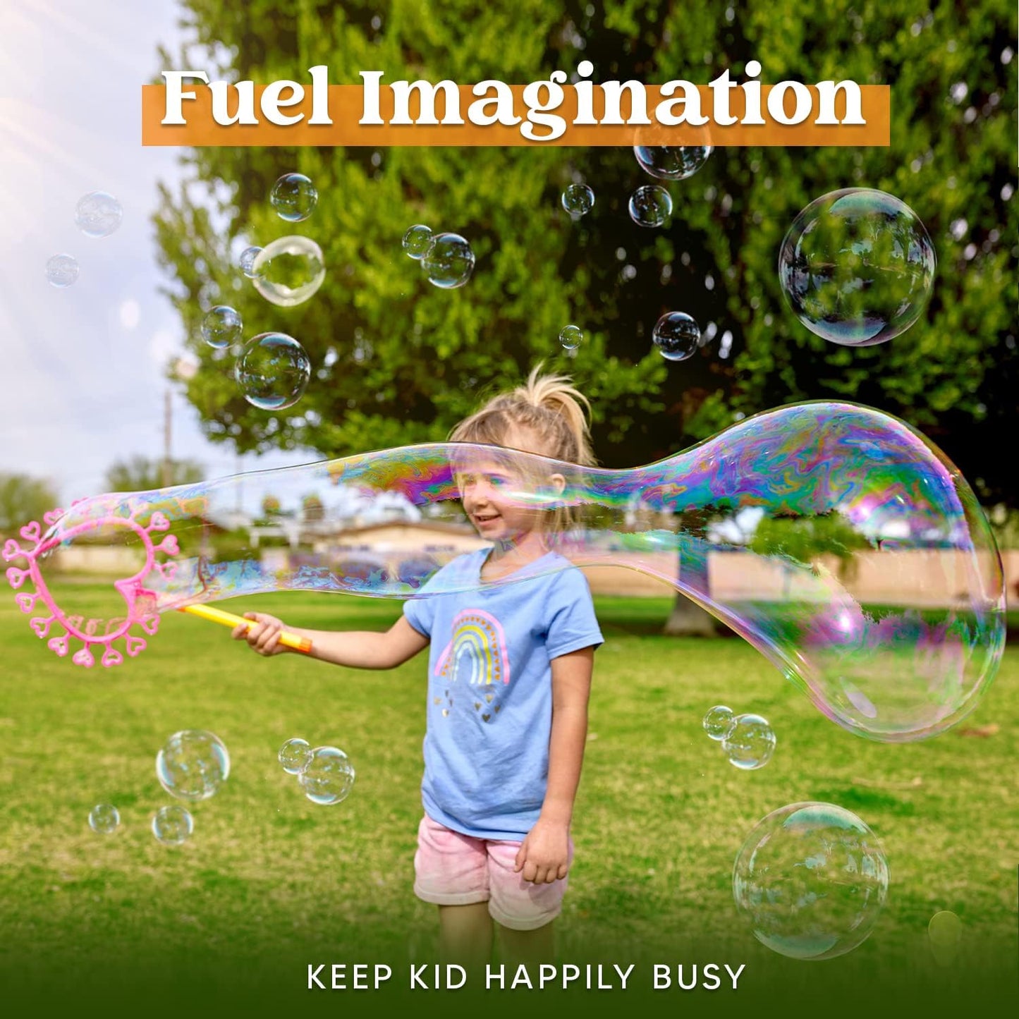 JOYIN Big Bubble Wands Set Bulk for Kids Summer Outdoor Toy Game Activ