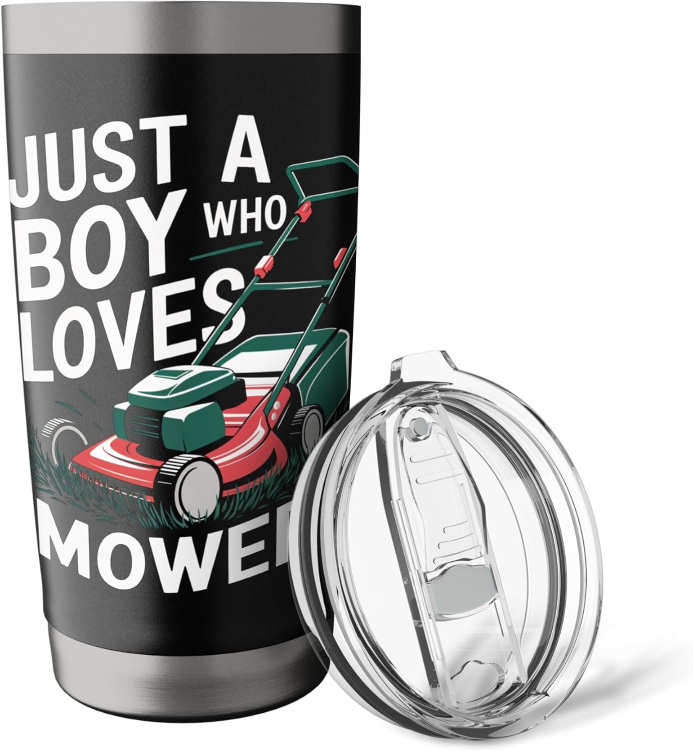 Boy Who Loves Lawn Mowers Mowing Enthusiast Design Stainless Steel Insulated Tumbler