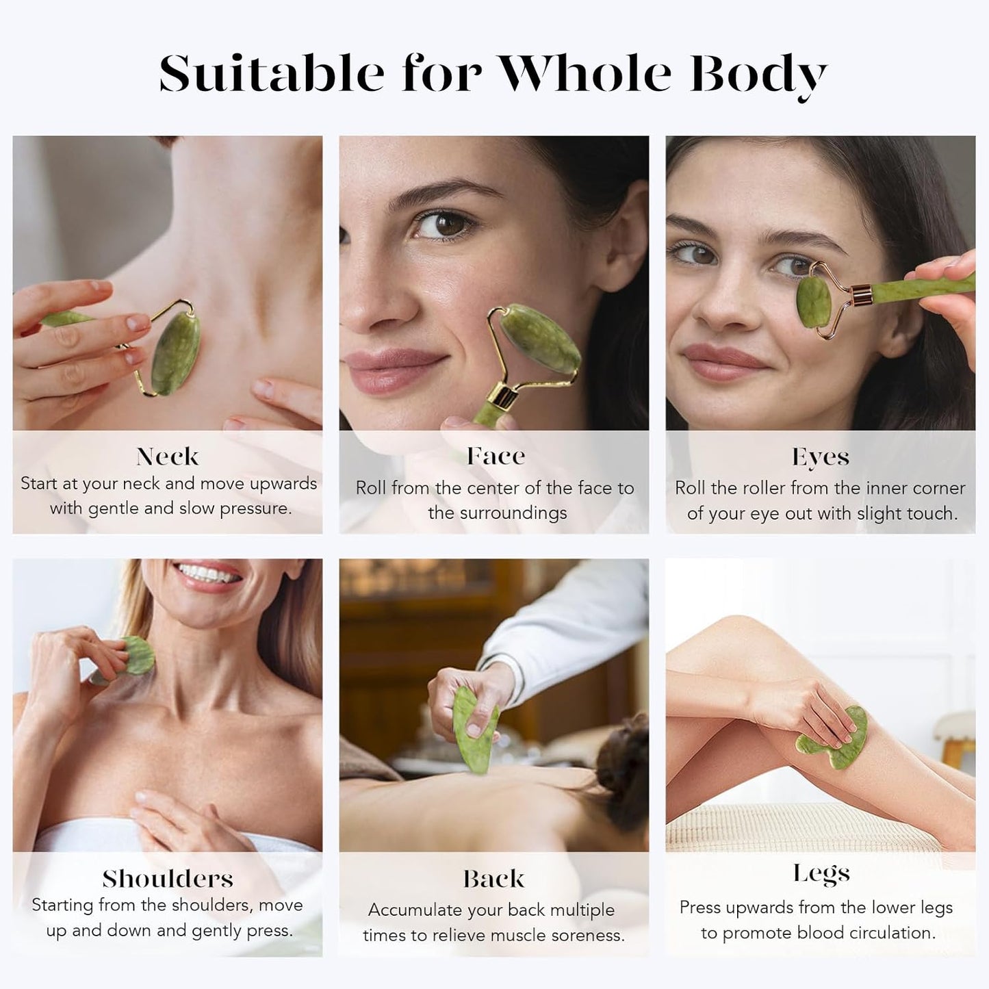 BAIMEI IcyMe Gua Sha & Jade Roller Facial Tools Face Roller and Gua Sh
