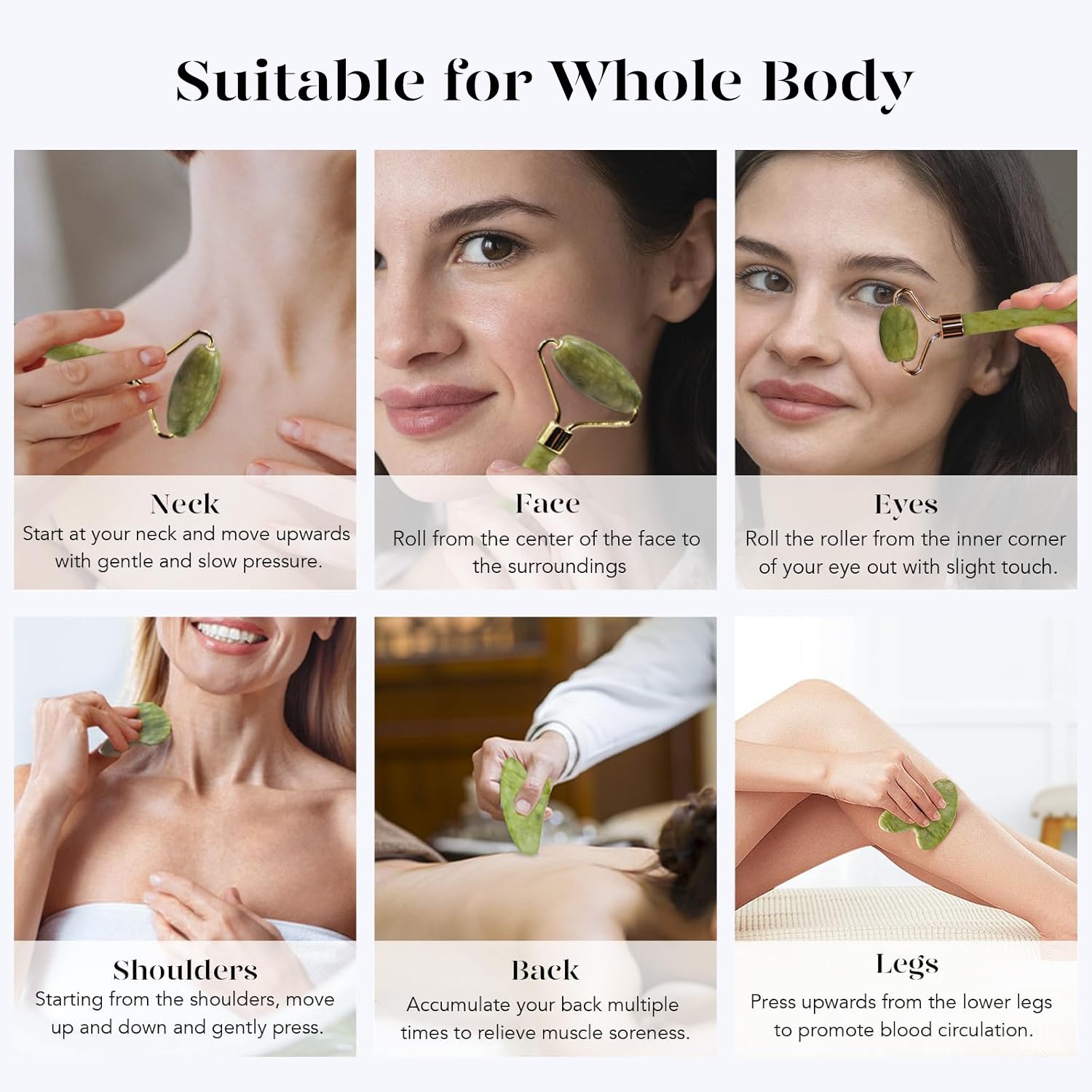 BAIMEI IcyMe Gua Sha & Jade Roller Facial Tools Face Roller and Gua Sh