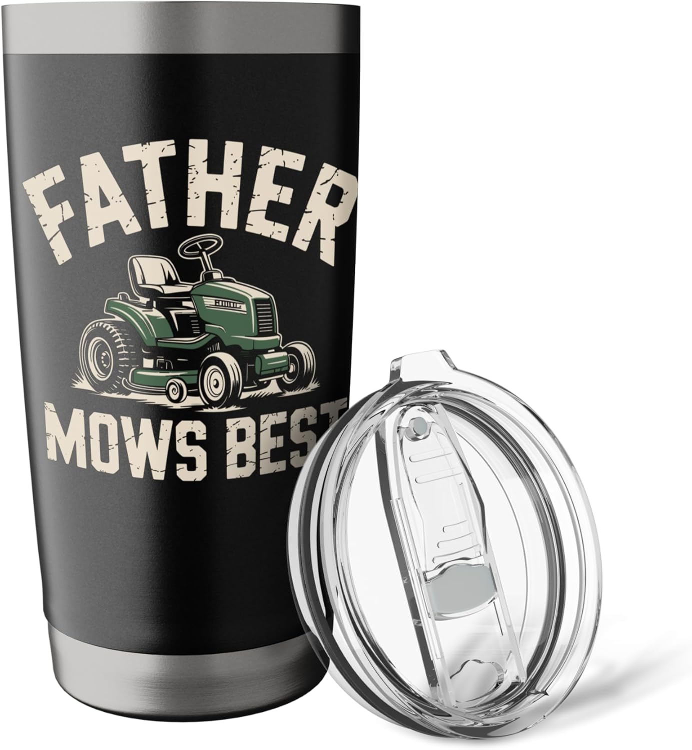 Father Mows Best Riding Lawn Mower Yard Tractor Stainless Steel Insulated Tumbler