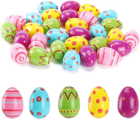 Mr. Pen- Printed Plastic Easter Eggs, 3 Inch, 30 Pack, Bulk Fillable Eggs for Easter Hunt Decor, Party Favor, Basket Stuffers, Classroom Prize, Supplies, Adult & Kid Party Toys for Gift