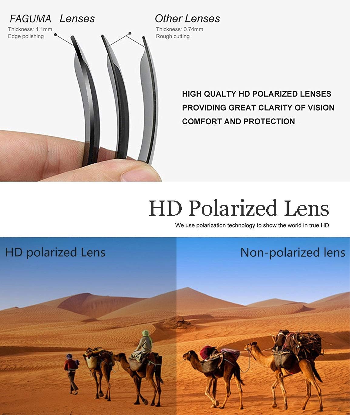 FAGUMA Polarized Sports Sunglasses For Men Cycling Driving Fishing UV4