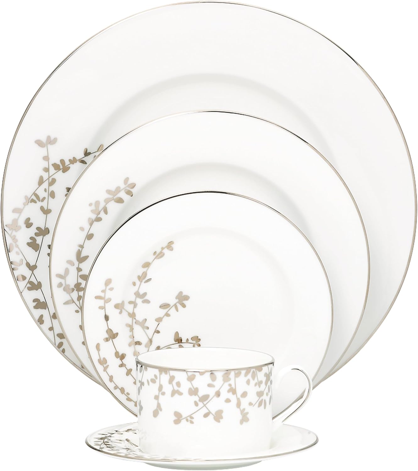 Kate Spade New York Gardner Street Platinum 5-Piece Place Setting, 4.2