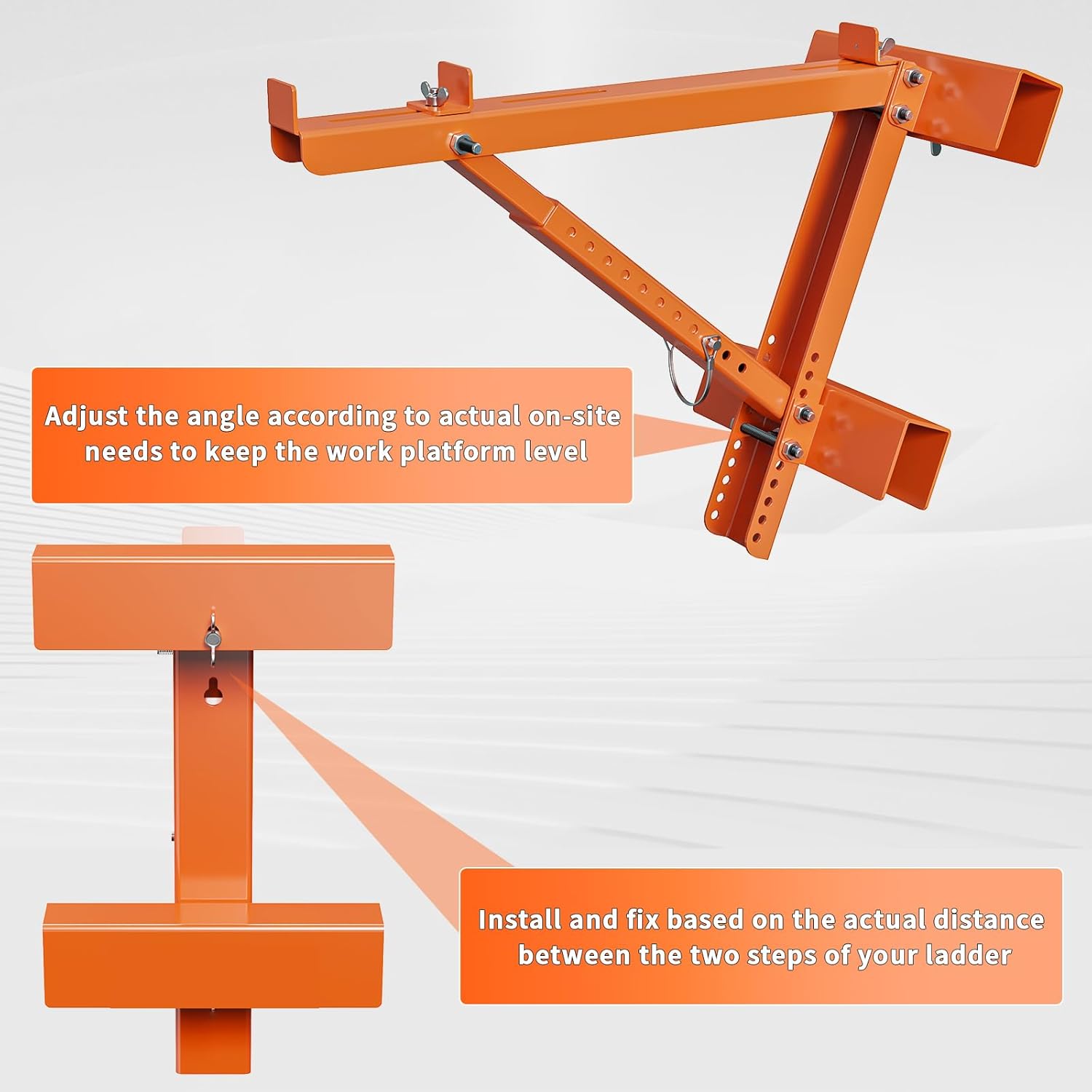 Ladder Jacks for Scaffolding Platform 2-Pack, Heavy-Duty Steel Ladder 