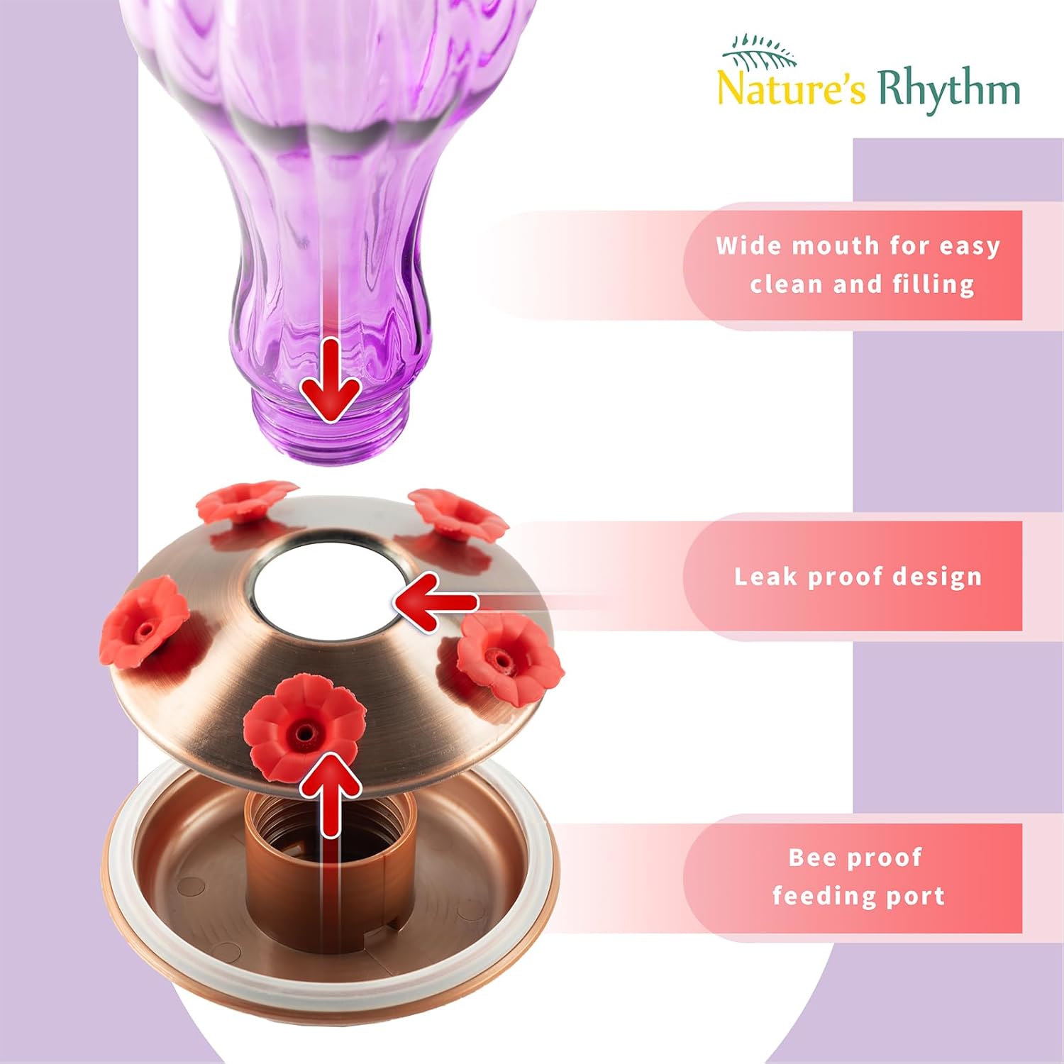 Nature's Rhythm Outdoor Mesh Feeder Metal Mesh Bird Feeder Purple Ball