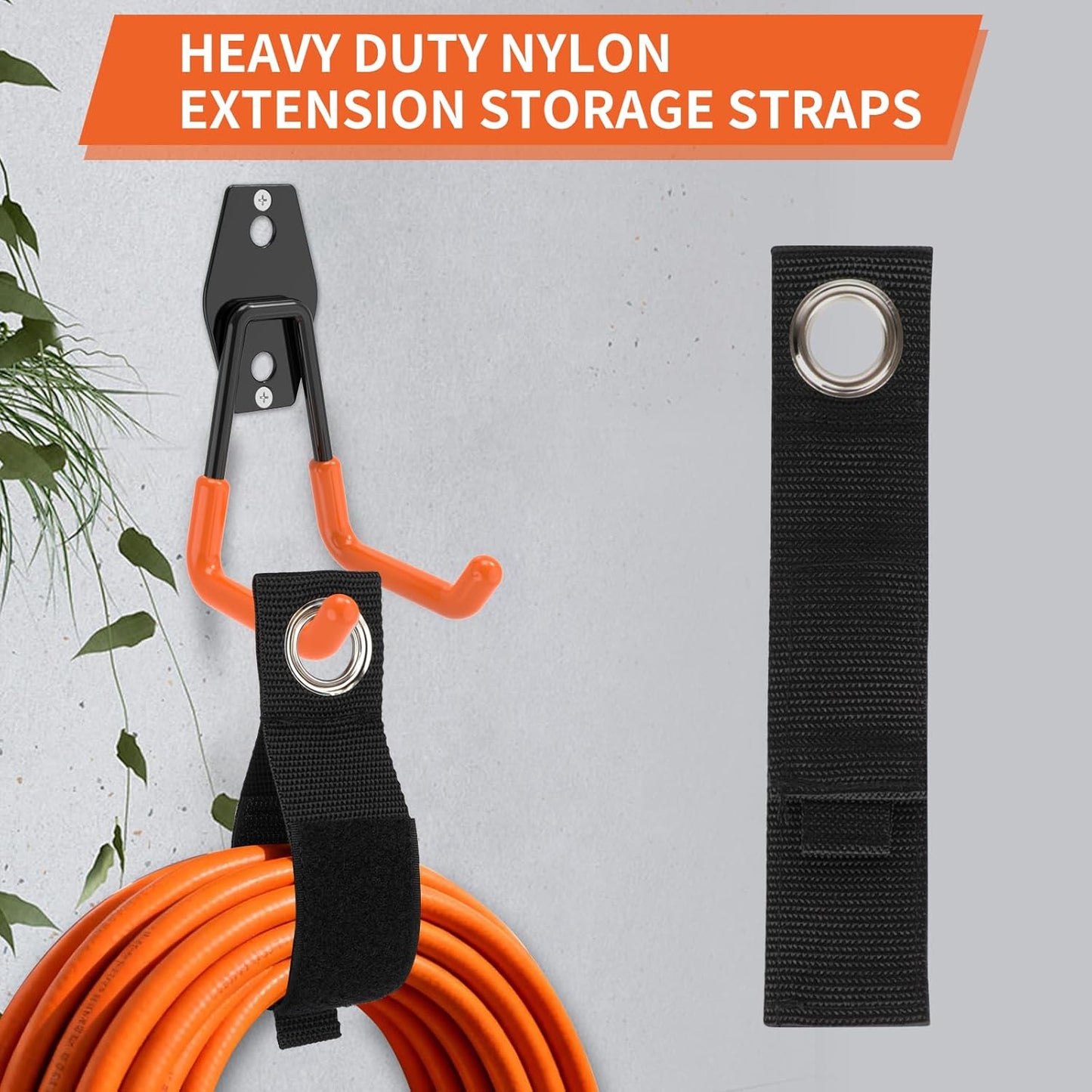 Steel Garage Storage Hooks - 16 Pack Anti-Slip Coating，Heavy Duty Steel Hooks for Hanging Power and Garden Tools，Ladders, Hose, Bikes, Ropes, Bulk Items, and More Hooks