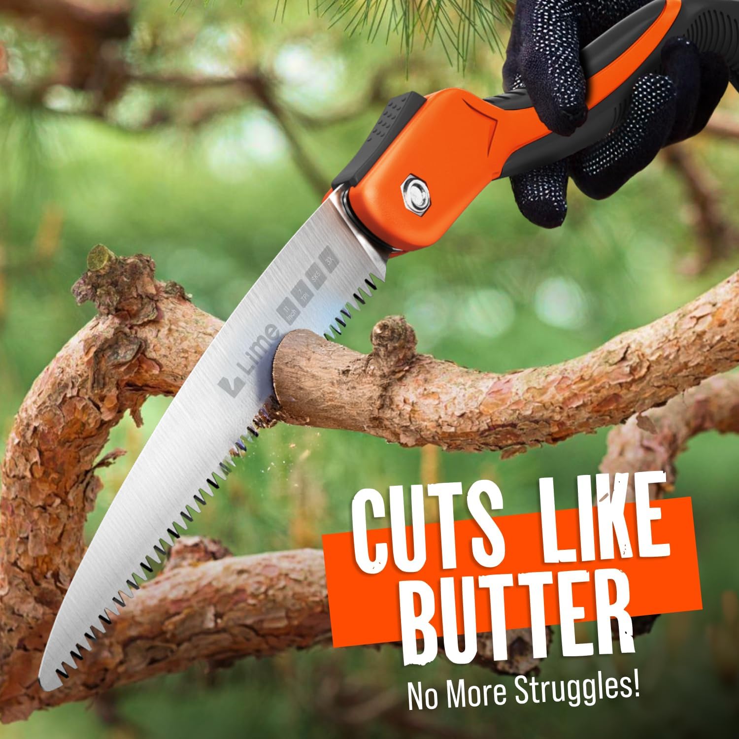 GROWIT Folding Camping saw 11 Inch - Heavy Duty Pruning Saw with Tripl