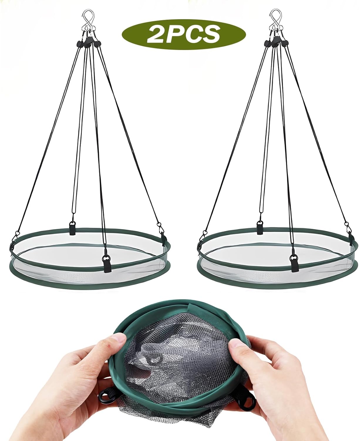 2Pcs Universal Wild Bird Seed Catcher Tray, 16 Inch Adjustable Hanging